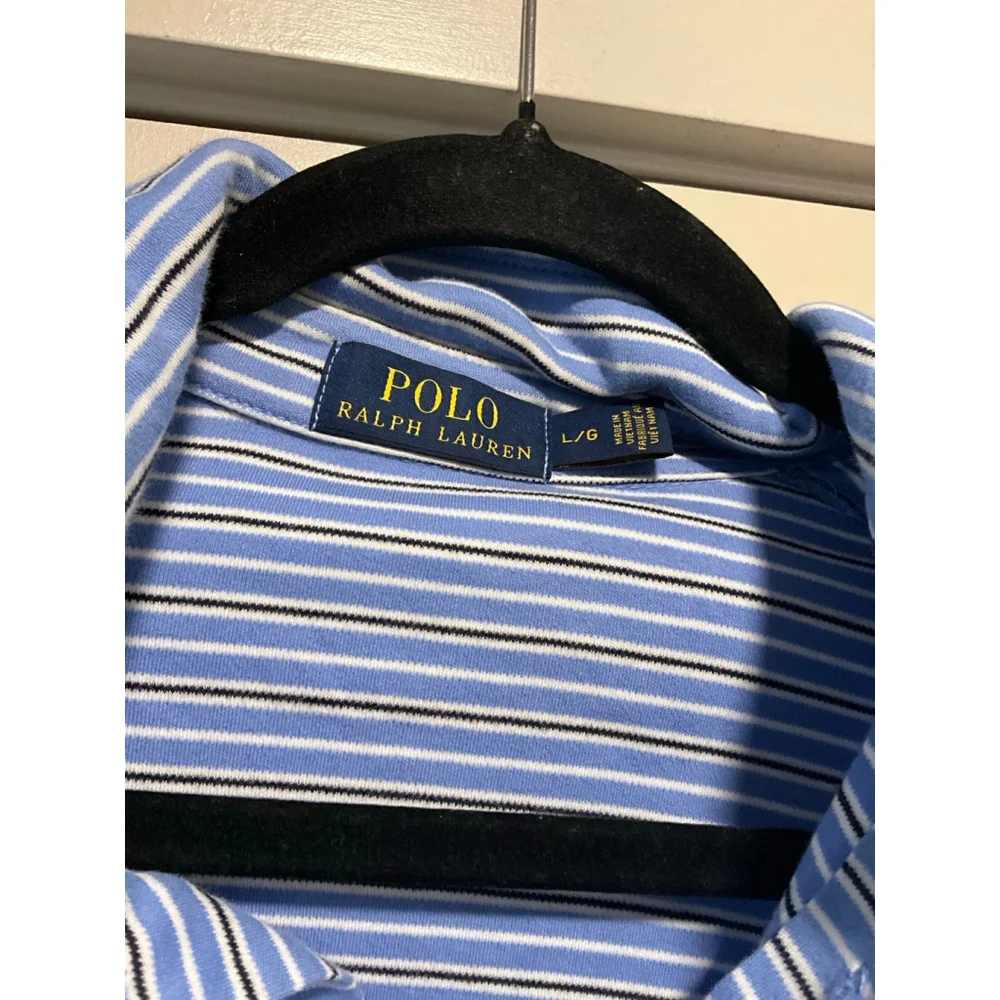 Blue striped Polo Ralph Lauren Classic Fit Polo Shirt Large
